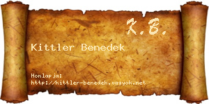 Kittler Benedek névjegykártya