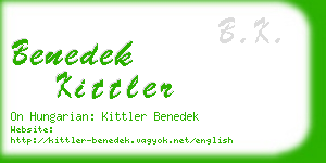 benedek kittler business card